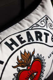 My Heart Monochrome Embroidered Cushion - thumbnail 5