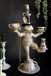 Alice In Wonderland Inspired Balancing Act White Rabbit Ornament - thumbnail 3