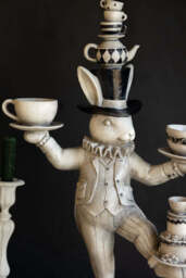 Alice In Wonderland Inspired Balancing Act White Rabbit Ornament - thumbnail 4