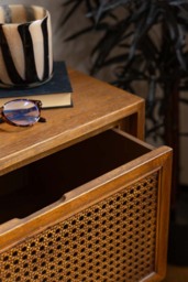 Mid-Century Rattan Bedside Table - thumbnail 4