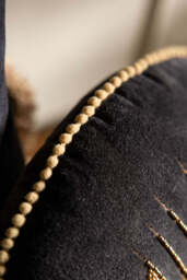 Look Of Love Embroidered Black Velvet Cushion - thumbnail 4