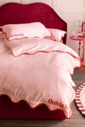 Ooh La La Pink & Red Scallop Edge Bedding Set - thumbnail 1