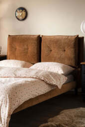 Lounge Lover Bed in Luxe Needlecord Velvet - Antique Bronze