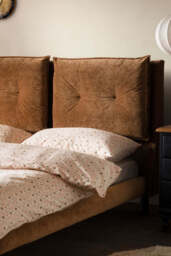 Lounge Lover Bed in Luxe Needlecord Velvet - Antique Bronze - Available In 3 Sizes - thumbnail 3
