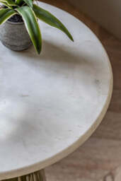 Green Tapered Glass & Marble Side Table - thumbnail 5