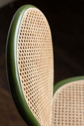 Set of 2 Chez Pitou Wood & Woven Cane Dining Chairs in Green - thumbnail 4