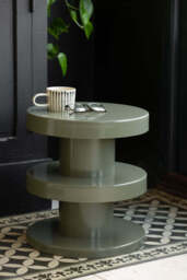Glossy Olive Green Side Table - thumbnail 3
