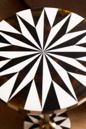 White & Chocolate Brown Star Side Table - thumbnail 3