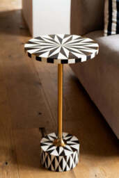White & Chocolate Brown Star Side Table