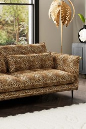 The Lola 4 Seater Sofa in Leopard Print Velvet - thumbnail 3