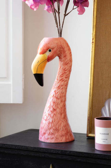Large Blush Pink Flamingo Head Vase - image 1