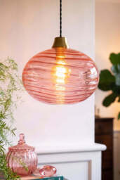 Swirled Glass Easyfit Ceiling Light Shade in Pink