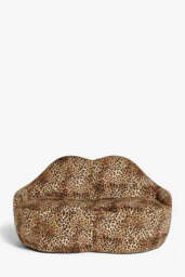 Leopard Print Velvet Lips Sofa - thumbnail 5