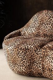 Leopard Print Velvet Lips Sofa - thumbnail 3