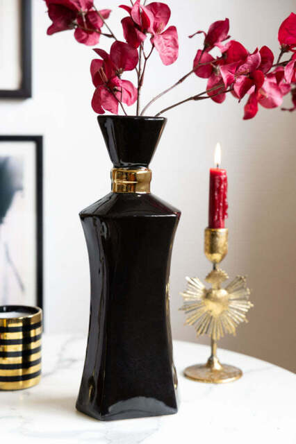 Tall Black Perfume Bottle Vase - image 1