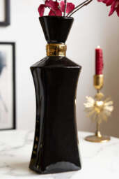 Tall Black Perfume Bottle Vase - thumbnail 3