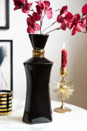 Tall Black Perfume Bottle Vase - thumbnail 1