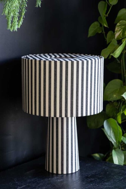 Black & White Stripe Table Lamp - image 1