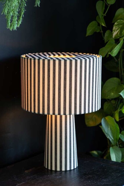 Black & White Stripe Table Lamp - image 1