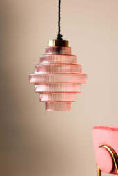 Pink Tiered Glass Easyfit Ceiling Shade - thumbnail 3