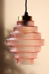 Pink Tiered Glass Easyfit Ceiling Shade - thumbnail 4