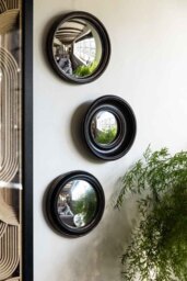 Antique Black Round Framed Medium Convex Mirror - thumbnail 4