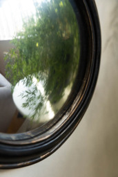 Antique Black Round Framed Medium Convex Mirror - thumbnail 5
