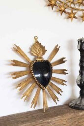 Black & Gold Sacred Heart Hanging Ornament - thumbnail 5