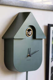 Khaki Green Modern Cuckoo Wall Clock - thumbnail 4