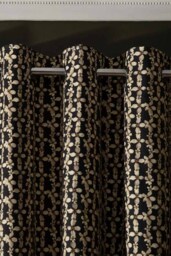 Midnight Daisy Print Eyelet Blackout Lined Curtains - Available in 6 Sizes
