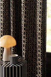 Midnight Daisy Print Eyelet Blackout Lined Curtains - Available in 6 Sizes - thumbnail 4