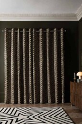 Midnight Daisy Print Eyelet Blackout Lined Curtains - Available in 6 Sizes - thumbnail 5