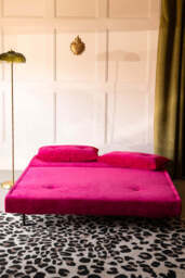 Mabel Large 2 Seater Sofa Bed in Luxe Needlecord Velvet Harry's Pink - thumbnail 4