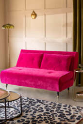 Mabel Large 2 Seater Sofa Bed in Luxe Needlecord Velvet Harry's Pink - thumbnail 1