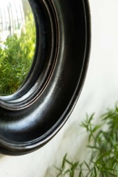 Antique Black Deep Framed Small Convex Mirror - thumbnail 5