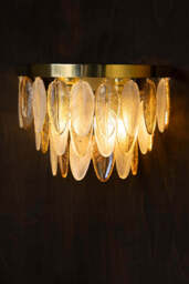 Stunning Art Deco Glass Feather Wall Light - thumbnail 4