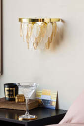 Stunning Art Deco Glass Feather Wall Light - thumbnail 5