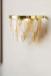 Stunning Art Deco Glass Feather Wall Light - thumbnail 3