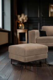 The Grace Footstool In Luxe Needlecord Velvet Natural Whisper - thumbnail 4