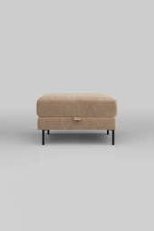 The Grace Footstool In Luxe Needlecord Velvet Natural Whisper - thumbnail 5