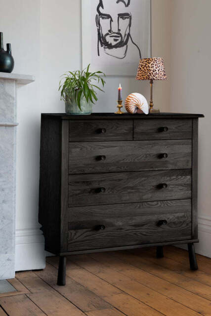 Black 5-Drawer Chest - image 1