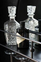Wall-Mounted Black Metal Bar Shelf With Mirror - thumbnail 5