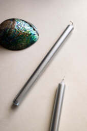 Beautiful Dinner Candle - Metallic Silver - thumbnail 4
