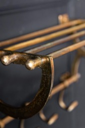 Antique Gold Luggage Rack With Coat Hooks - thumbnail 4
