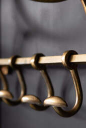 Antique Gold Luggage Rack With Coat Hooks - thumbnail 3