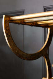 Antique Gold Luggage Rack With Coat Hooks - thumbnail 5