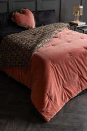 Vintage Pink Reversible Velvet Throw - thumbnail 1