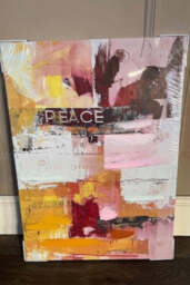 Set of 2 Pink & Orange Abstract Peace/Love Wall Art - SECONDS - thumbnail 4