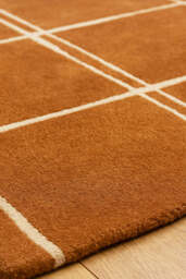The Albany Grid Rug in Rust - Available in 3 Sizes - thumbnail 5