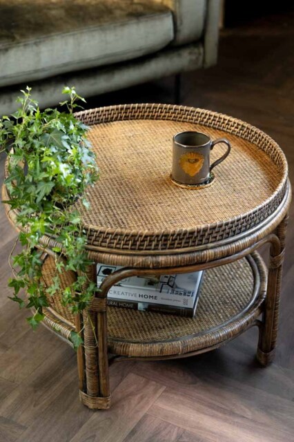 Dark Brown Rattan Coffee Table - image 1